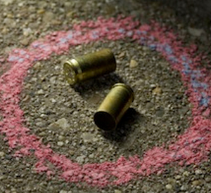 Bullets circled w/chalk