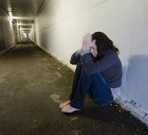 woman in alley